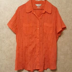 Allison Daley short sleeve button up blouse.